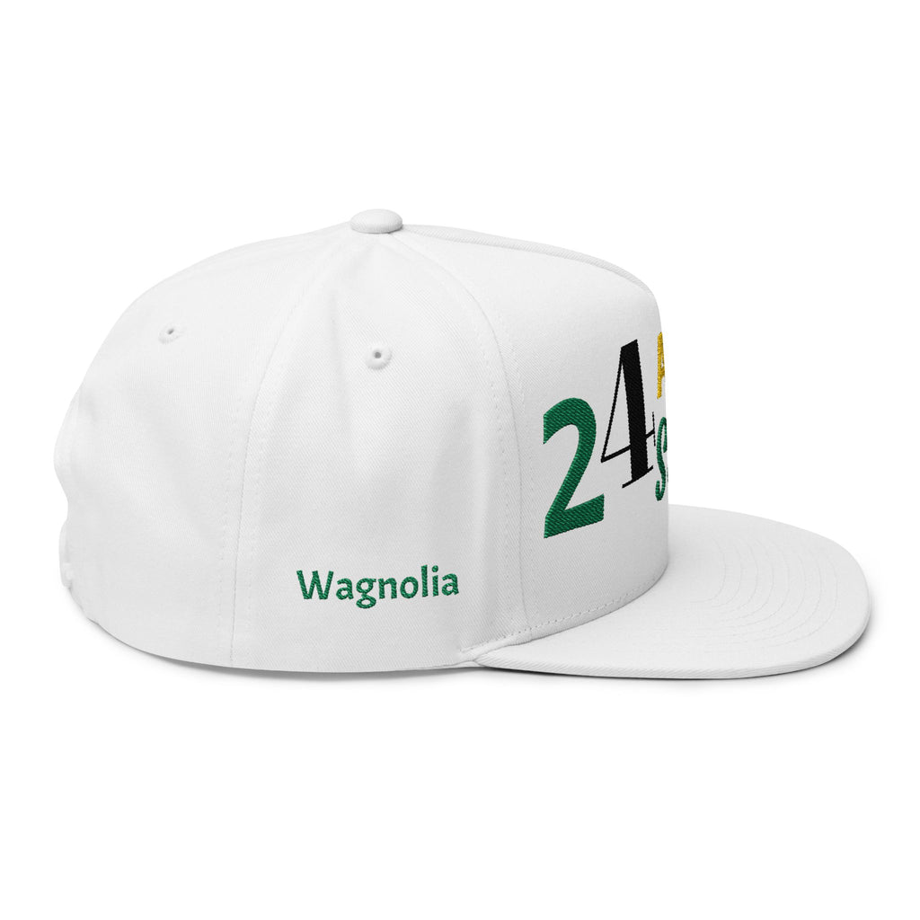 Embroidered Flat Bill Cap — "24/7 ALL GAS...No booty & no license"