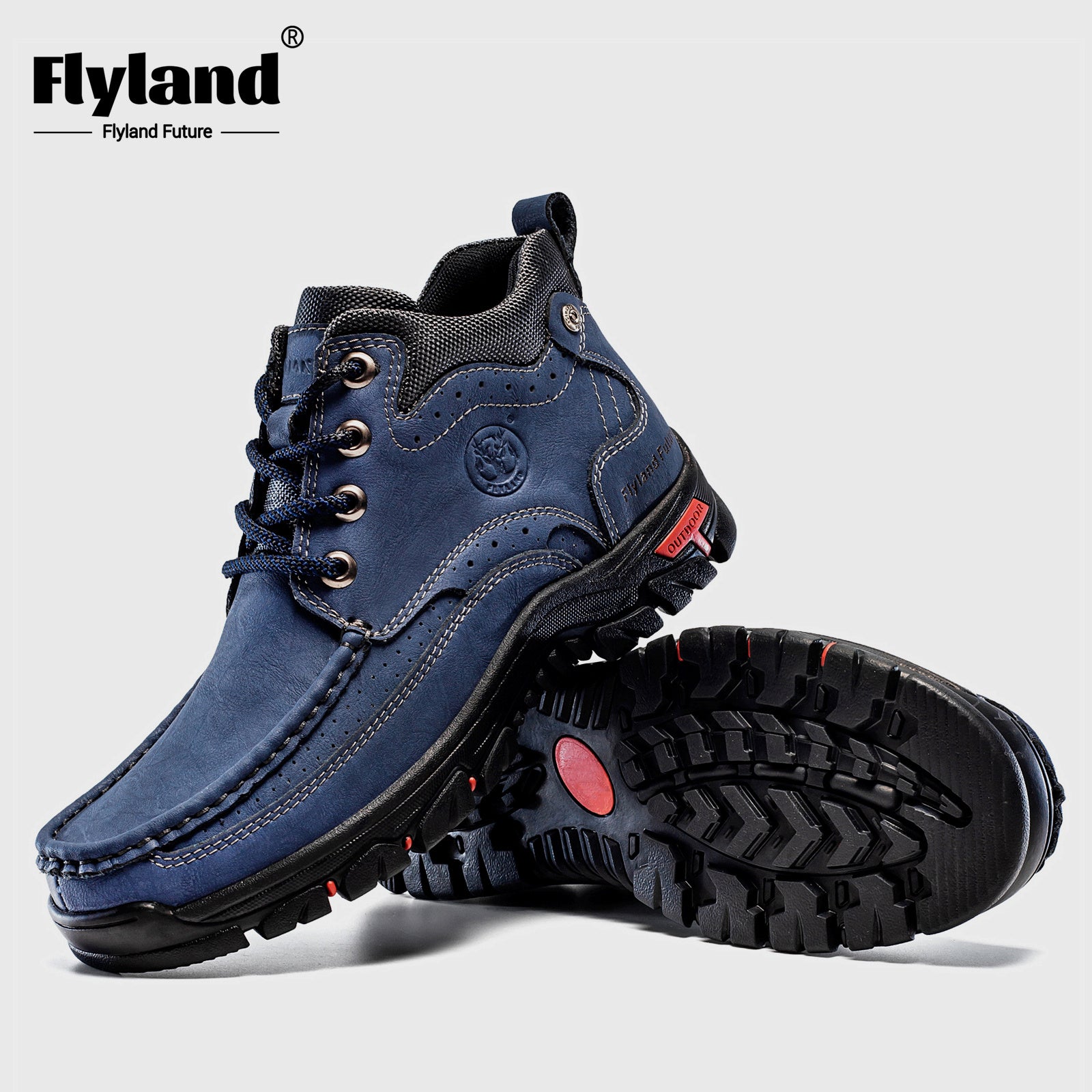 FLYLAND Men's Fashion Vintage Classical Genuine Leather Handmade Chukka Boots Daily Casual Work Office Shoes