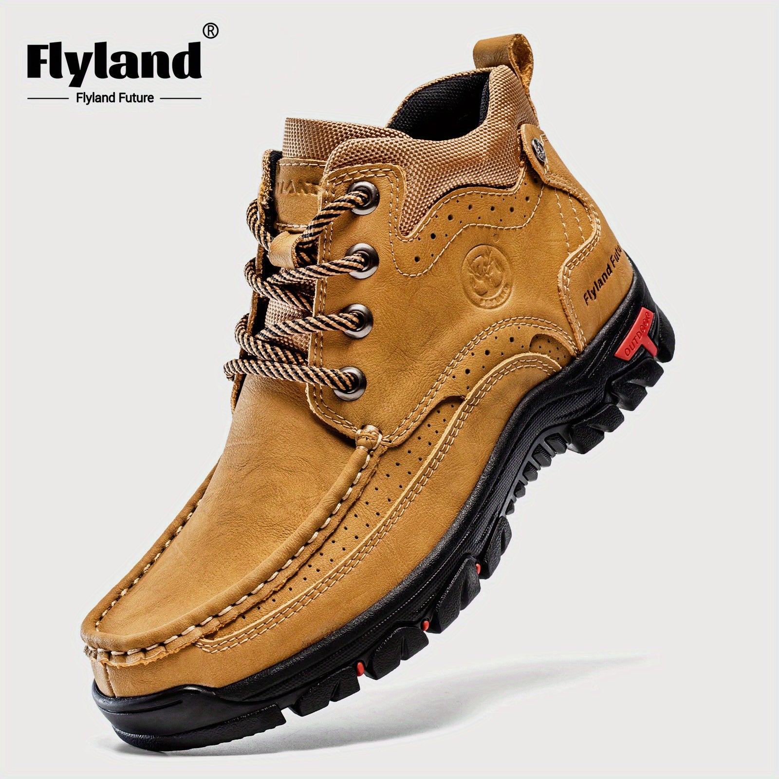 FLYLAND Men's Fashion Vintage Classical Genuine Leather Handmade Chukka Boots Daily Casual Work Office Shoes