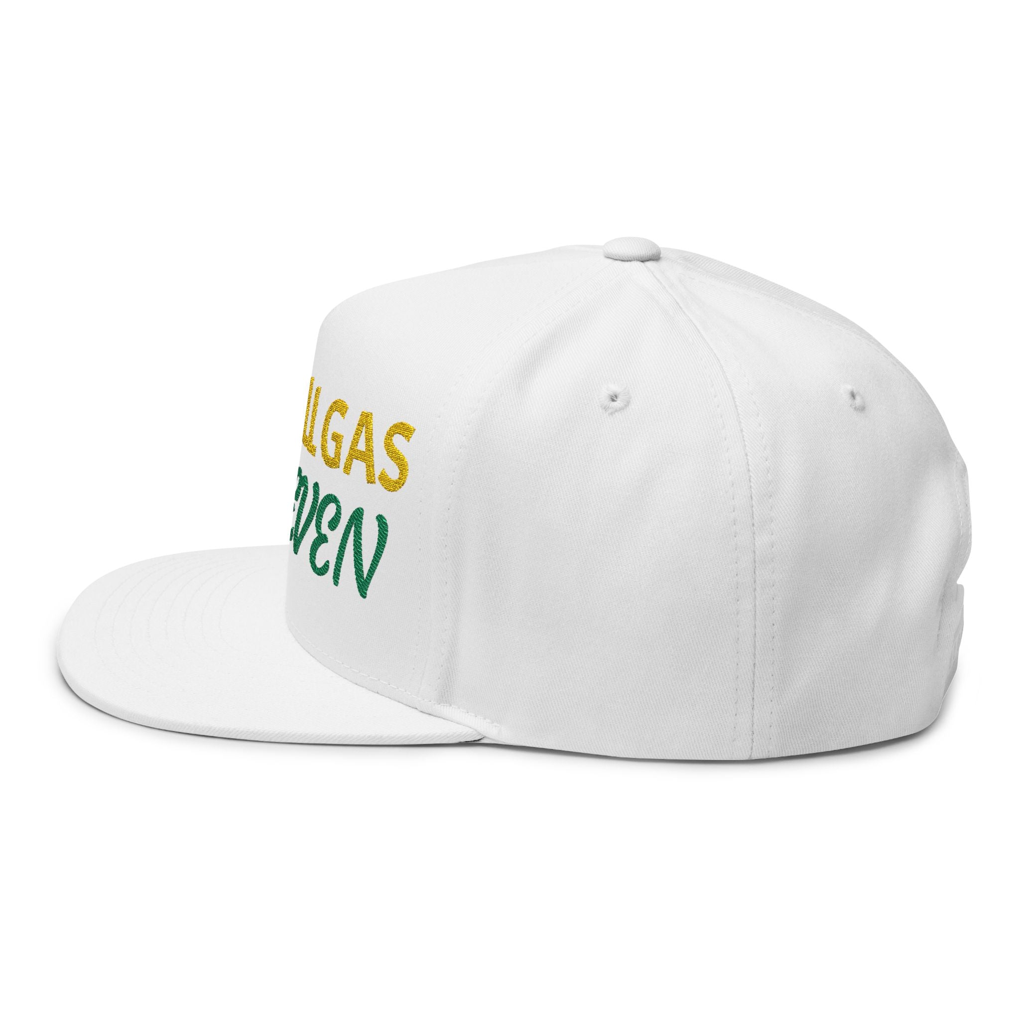 Embroidered Flat Bill Cap — "24/7 ALL GAS...No booty & no license"