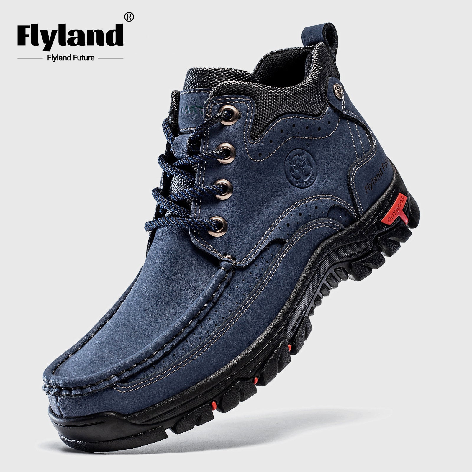 FLYLAND Men's Fashion Vintage Classical Genuine Leather Handmade Chukka Boots Daily Casual Work Office Shoes