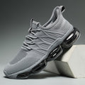 Men's Trendy Solid Colour Woven Knit Breathable Running Shoes With Air Cushion, Comfy Non Slip Durable Shock Absorbing Sneakers, Men's Footwear