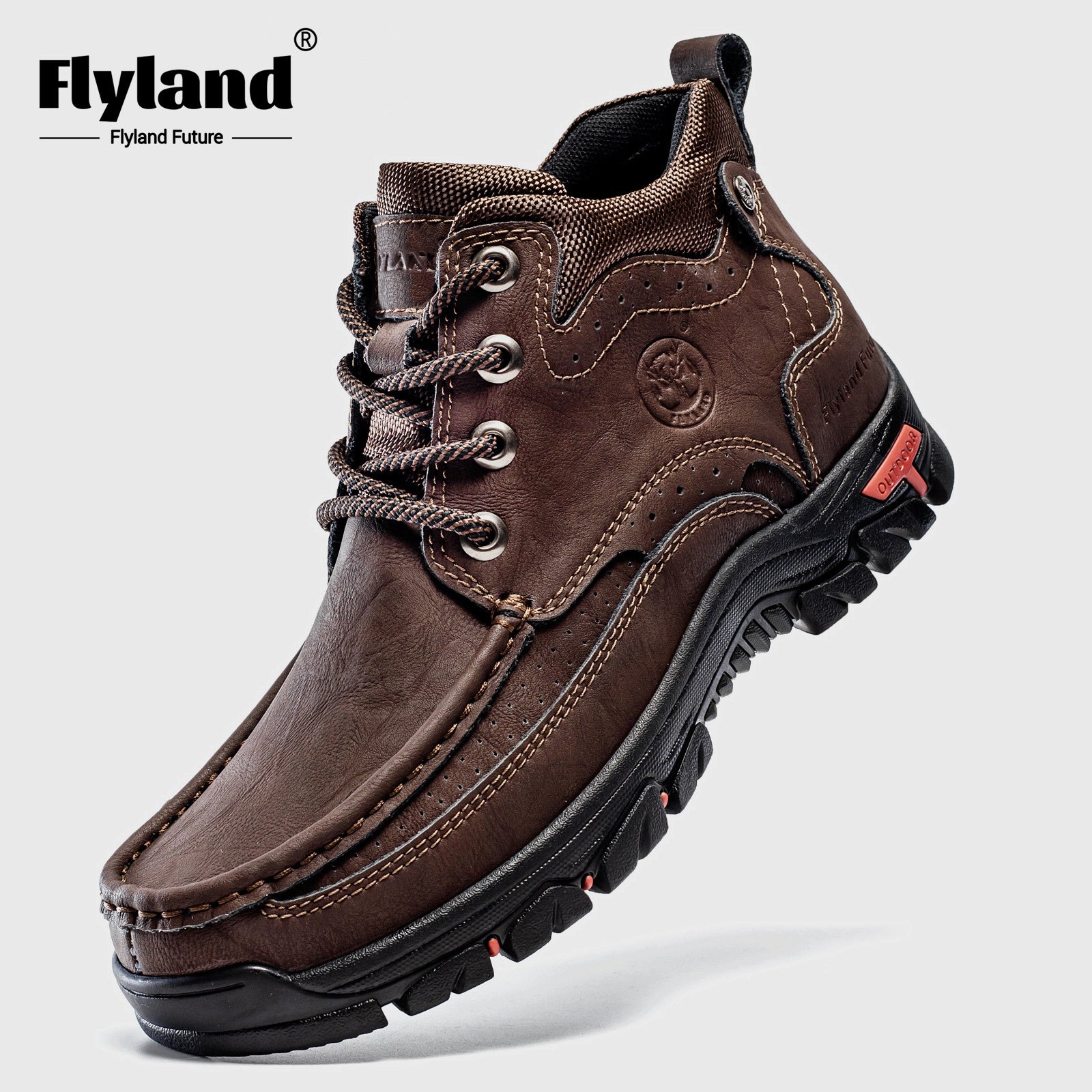 FLYLAND Men's Fashion Vintage Classical Genuine Leather Handmade Chukka Boots Daily Casual Work Office Shoes