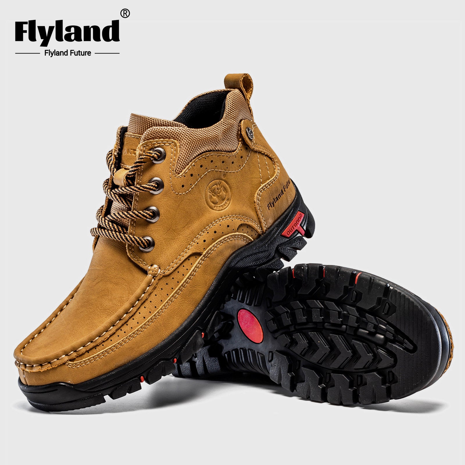 FLYLAND Men's Fashion Vintage Classical Genuine Leather Handmade Chukka Boots Daily Casual Work Office Shoes