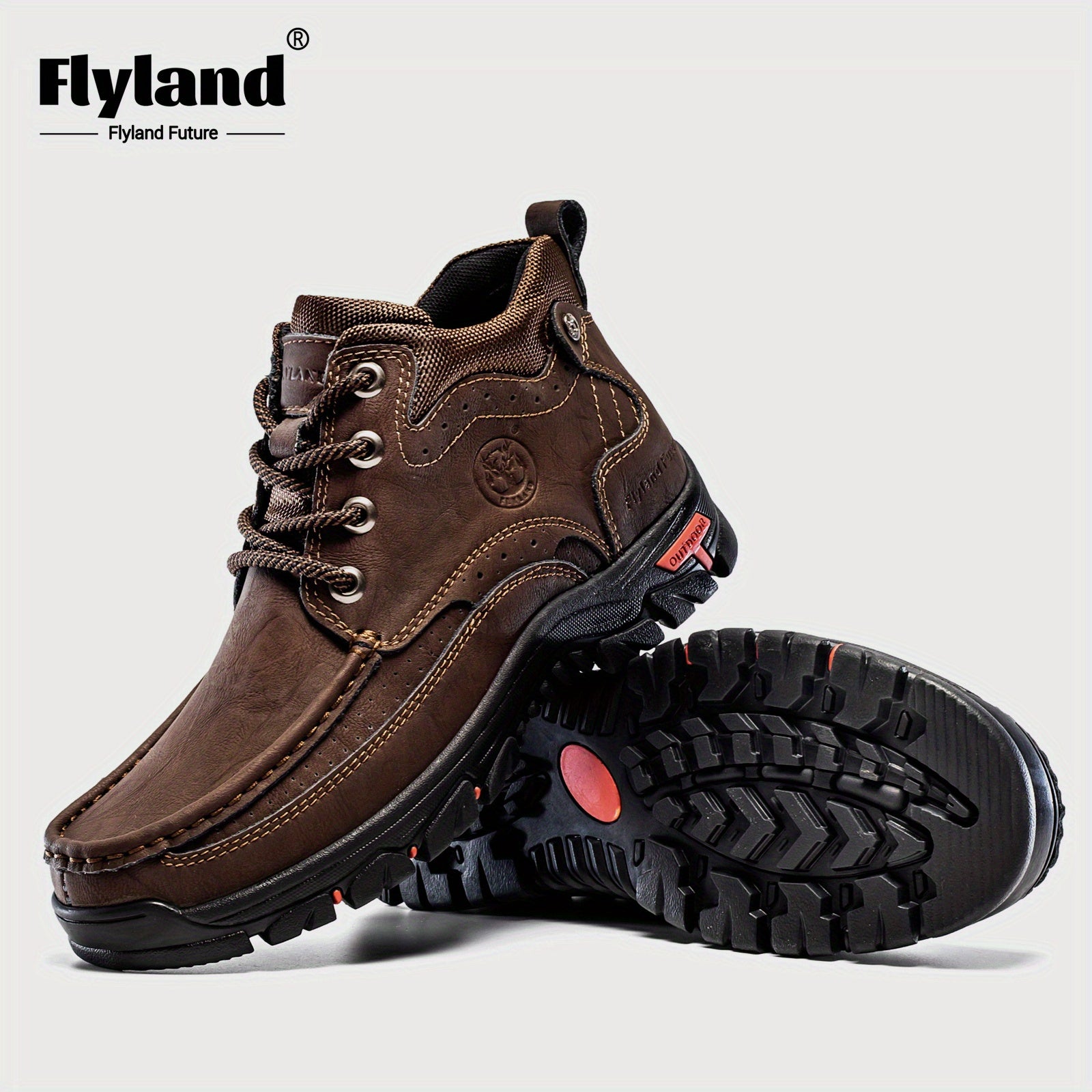 FLYLAND Men's Fashion Vintage Classical Genuine Leather Handmade Chukka Boots Daily Casual Work Office Shoes