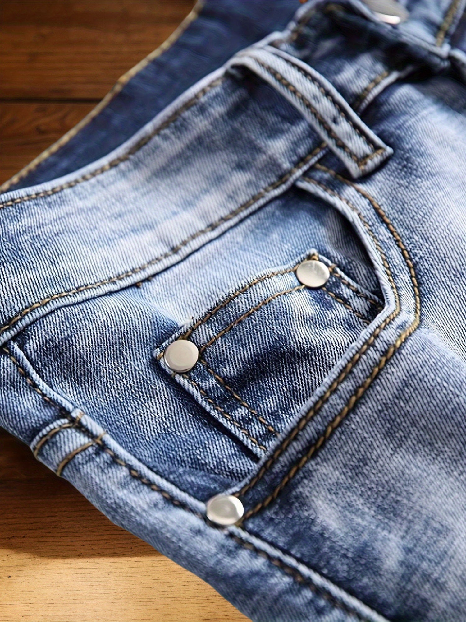 Ripped And Stretchy Men's Mid- Length Shorts Summer - Distressed Washed Jeans - Straight Leg Durable Fabric - Men's Street Style Shorts - Tight- Fitting And Worn- Out Men's Pants