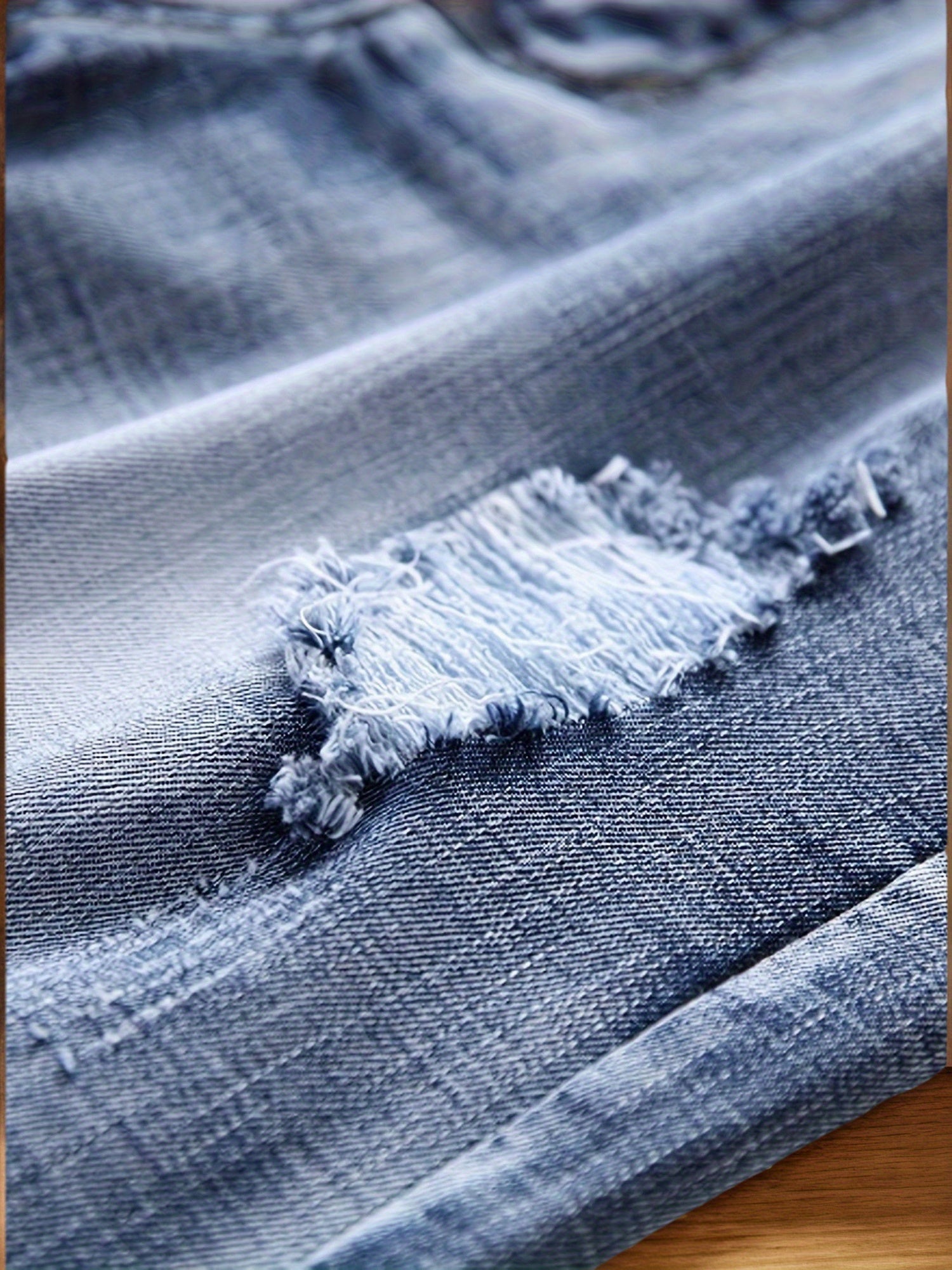 Ripped And Stretchy Men's Mid- Length Shorts Summer - Distressed Washed Jeans - Straight Leg Durable Fabric - Men's Street Style Shorts - Tight- Fitting And Worn- Out Men's Pants