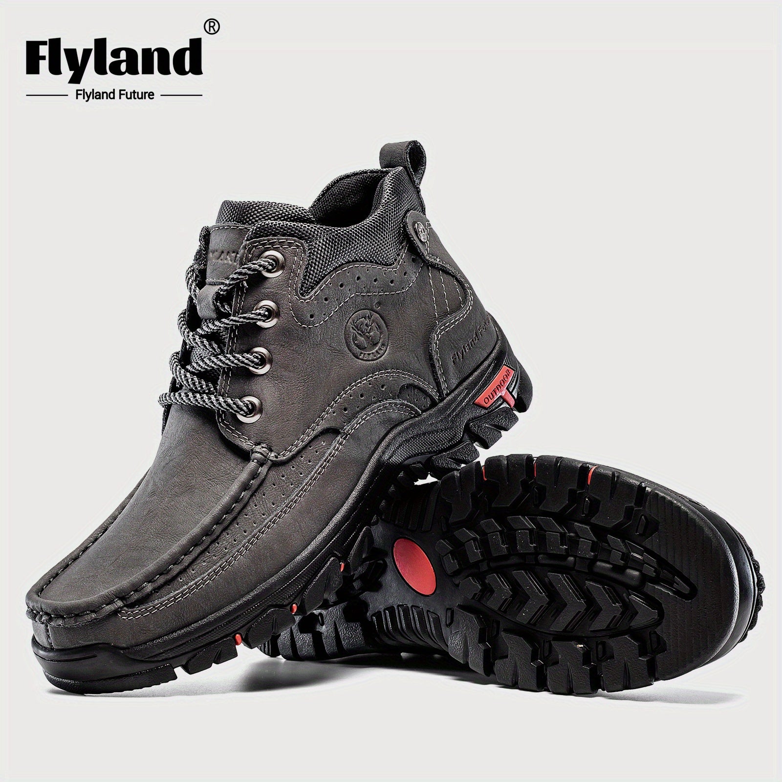 FLYLAND Men's Fashion Vintage Classical Genuine Leather Handmade Chukka Boots Daily Casual Work Office Shoes