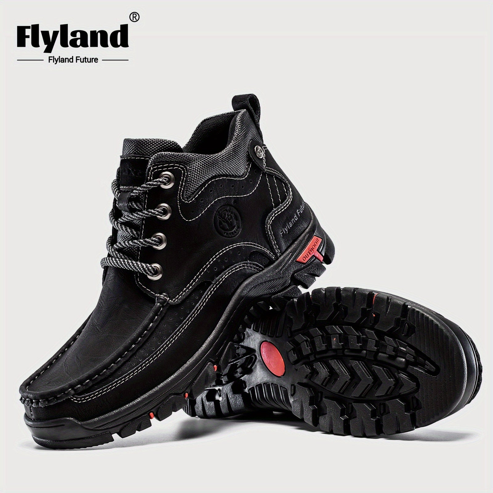 FLYLAND Men's Fashion Vintage Classical Genuine Leather Handmade Chukka Boots Daily Casual Work Office Shoes