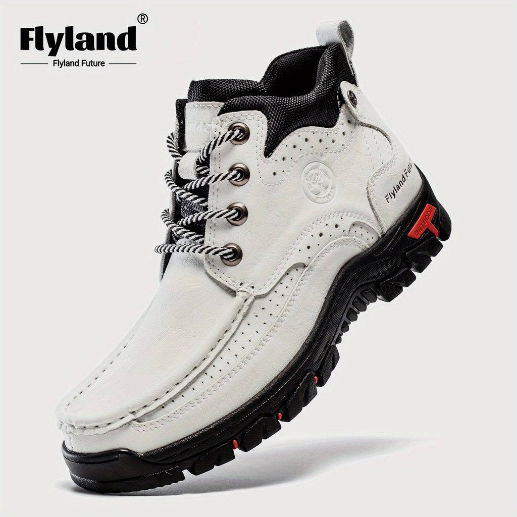 FLYLAND Men's Fashion Vintage Classical Genuine Leather Handmade Chukka Boots Daily Casual Work Office Shoes